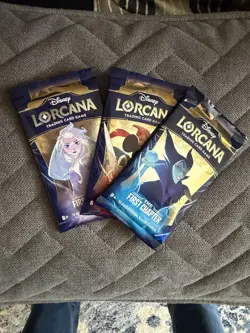 Disney Lorcana TCG The First Chapter 3 x Booster Packs EN01 Each Artwork Sealed - Image 1