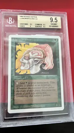 1 Llanowar Elves - Revised 3rd Edition - BGS 9.5 - MtG FREE SHIPPING - Image 1