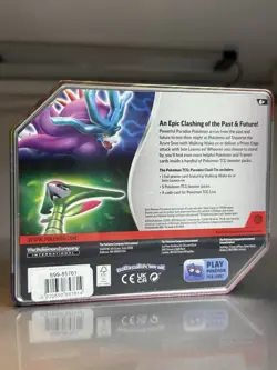 Pokemon Paradox Clash Tin Iron Leaves Ex Sealed Tin w/ 5 Booster Packs - Image 2
