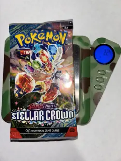 22.4g HEAVY Pokemon TCG Stellar Crown Booster Pack Scarlet & Violet Cinderance - Image 1