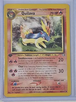 2000 Pokemon Neo Genesis 1st Edition Quilava #47/111 - LP - Image 1