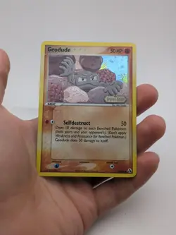 Geodude 53/92 Stamp Holo Legend Maker Pokemon TCG Card 2006 Creased - Image 1