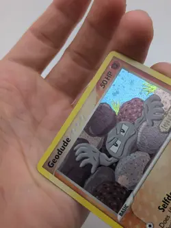 Geodude 53/92 Stamp Holo Legend Maker Pokemon TCG Card 2006 Creased - Image 2