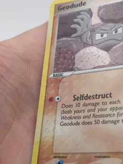 Geodude 53/92 Stamp Holo Legend Maker Pokemon TCG Card 2006 Creased - Image 3