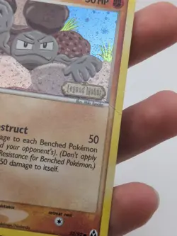 Geodude 53/92 Stamp Holo Legend Maker Pokemon TCG Card 2006 Creased - Image 4