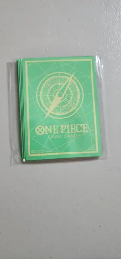 One Piece Card Game 10 Count Sleeves Green & Yellow Compass - Image 1