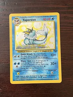 Vaporeon 12/64 Pokemon TCG Jungle Holo Foil Rare Card Lightly Played LP - Image 1