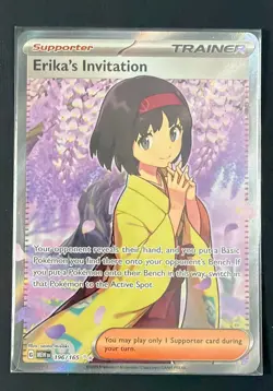 Pokemon TCG Erika's Invitation Scarlet & Violet Holo Ultra Rare Card 196/165 NM - Image 1