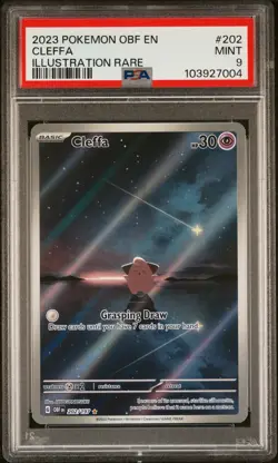 Pokemon TCG Obsidian Flames Cleffa #202 Illustration Rare 2023 Mint PSA 9 - Image 1