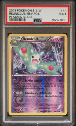 PSA 9 Mint Pokemon Reuniclus B&W Plasma Blast Reverse Rev Holo Foil Rare #44 - Image 1