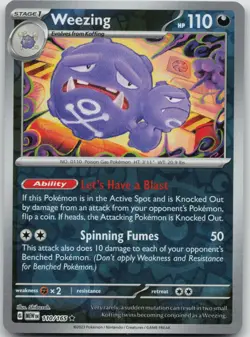 Weezing 110/165 Rare 151 Pokemon Reverse Holo Near Mint - Image 1