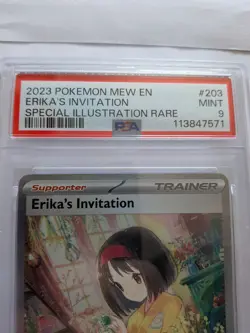 Pokemon Erika's Invitation 203/165 Scarlet & Violet Special Illustration PSA 9 - Image 2