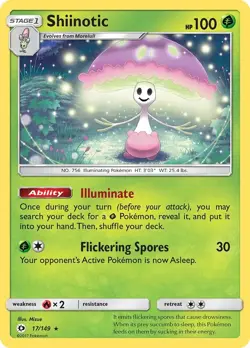 Shiinotic 17/149 Rare SM Base Set Pokemon TCG - Image 1