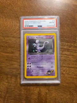 Pokemon Rocket's Mewtwo Gym Challenge Unlimited Holo Rare #14 PSA 8 - Image 1