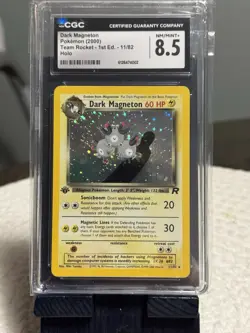 2000 Pokemon Team Rocket 1st Edition #11/82 Dark Magneton Holo CGC 8.5 - Image 1