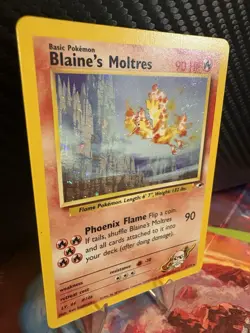 Pokemon Gym Heroes Blaine’s Moltres 1/132 Holo WOTC LP+ - Image 4
