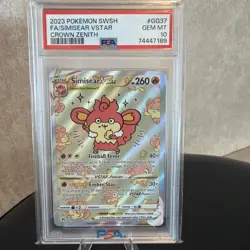 PSA 10 2023 POKEMON SWORD & SHIELD CROWN ZENITH #GG37 FULL ART SIMISEAR VSTAR - Image 1