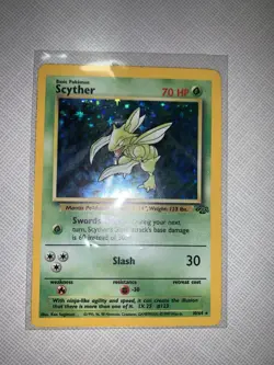 Pokemon TCG Scyther Jungle 10/64 Holo Unlimited Holo Rare Very LP - Image 1