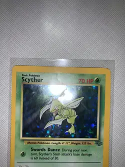 Pokemon TCG Scyther Jungle 10/64 Holo Unlimited Holo Rare Very LP - Image 2