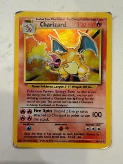 Pokemon TCG Base Set Charizard Holo Rare 4/102 1999 English Stage 2 120HP - Image 1