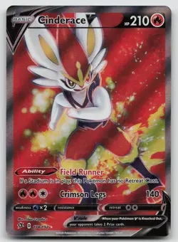 Cinderace V 178/192 Ultra Rare Rebel Clash Pokemon Near Mint - Image 1