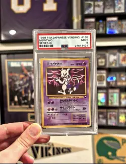 1998 Pokemon Japanese Vending Series 3 Mewtwo PSA 9 - Image 1