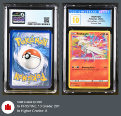 Reshiram Pristine 10 - Shining Fates 017/072 - CGC 10 Amazing Rare Holo Pokemon - Image 3