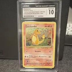 Pokemon Charmander 001/034 Trading Card Game Classic Holo CGC 10 - Image 1