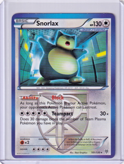 Snorlax Holo Rare #101 Pokemon Plasma Storm 2012 TCG - Image 1