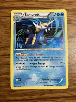 Samurott 32/114 B&W Base Holo Rare Pokemon Card - Image 1