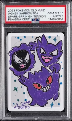 2023 POKEMON OLD MAID SUPER HIGH TENSION SPARE CARD PSA 10 AUTO 8 - Image 1