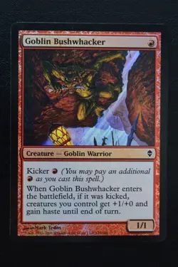 Magic The Gathering MTG GOBLIN BUSHWHACKER FOIL Zendikar LP Lightly Played - Image 1