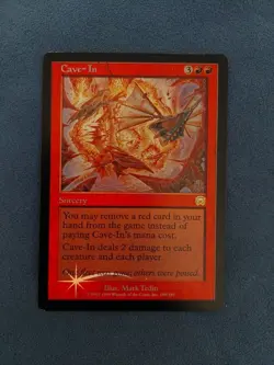 Cave-in, Mercadian Masques Foil MTG Magic the Gathering 1999 - Image 1