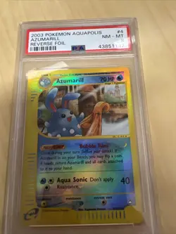 Aquapolis Reverse Holo Azumarill PSA 8 REVERSE HOLO 4/147 Pokemon - Image 2