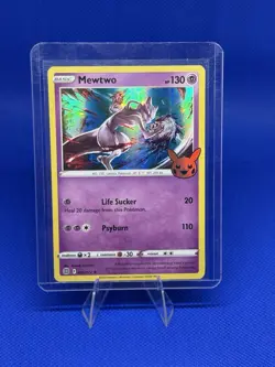 Pokemon TCG Mewtwo 056/172 SWSH Trick Or Trade Halloween Stamp Holo Rare - Image 1