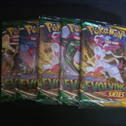 Evolving Skies Booster Packs Set 5 Sealed Packs Pokemon - Image 1