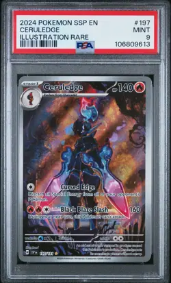 2024 POKEMON SSP EN-SURGING SPARKS ILLUSTRATION RARE #197 CERULEDGE PSA 9 - Image 1