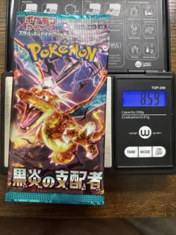 Heavy 8.59g Pokemon Sealed Ruler Of The Black Flame Sv3 Booster Pack - Image 1