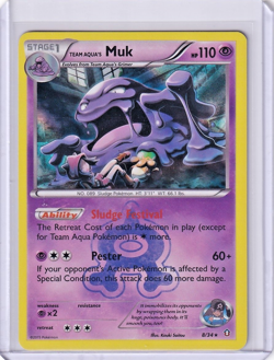 Team Aqua's Muk Holo Rare #8 Pokemon Double Crisis 2015 TCG - Image 1