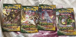 Pokemon Evolving Skies Booster Pack x4 (Full Art Set) New & Sealed - Image 1