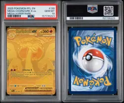 Pokemon 2025 Mega Charizard X ex 130 Mega Hyper Rare Phantasmal Flames PSA 10 - Image 3