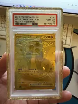 Pokemon 2025 Mega Charizard X ex 130 Mega Hyper Rare Phantasmal Flames PSA 10 - Image 4