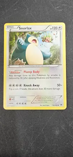 2015 Pokemon TCG XY Breakthrough Basic Snorlax 118/162 - Image 1