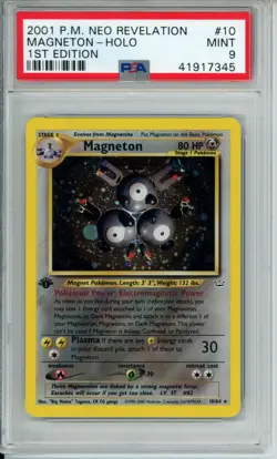 PSA 9 - Pokemon Neo Revelation 1st Edition Magneton Holo - Image 1