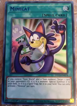 Yugioh Mimicat DLCS-EN078 Ultra Rare 1st Ed BLUE NM - Image 1