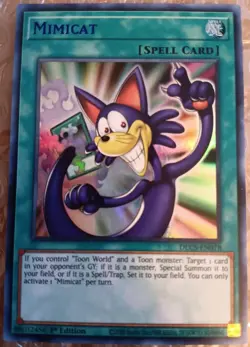 Yugioh Mimicat DLCS-EN078 Ultra Rare 1st Ed BLUE NM - Image 2