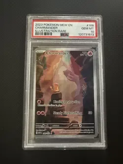2023 POKEMON MEW EN-151 ILLUSTRATION RARE #168 CHARMANDER EX PSA 10 - Image 1