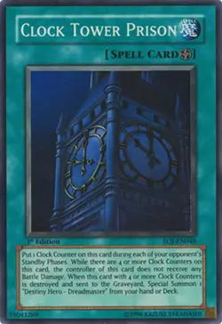 Clock Tower Prison EOJ-EN048 SR Enemy of Justice Yu-Gi-Oh 1st Edition NM/M - Image 1