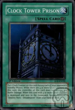 Clock Tower Prison EOJ-EN048 SR Enemy of Justice Yu-Gi-Oh 1st Edition NM/M - Image 2