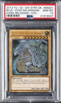 2013 YU-GI-OH! STARTER DECK KAIBA RELOADED #EN001 BLUE-EYES WHITE DRAGON PSA 10 - Image 1